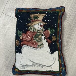 LaFrance Vintage Snowman With Pillow Woven Signature